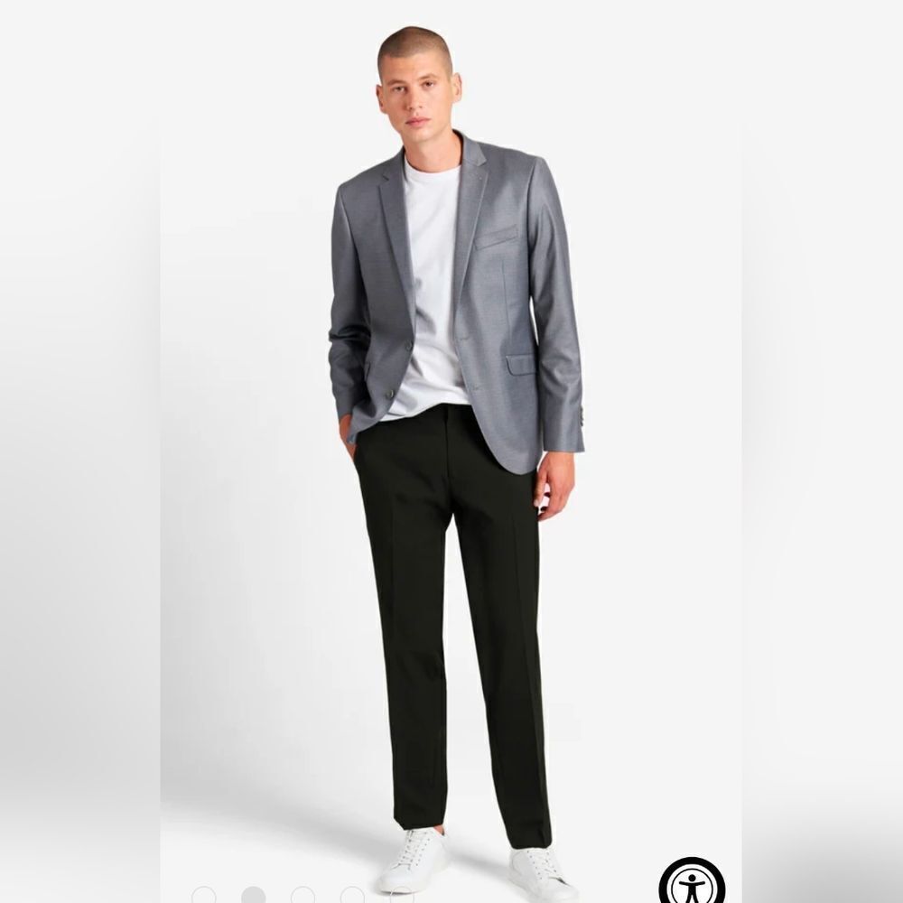 Kenneth Cole Reaction Modern-Fit Micro Check Stretch Trouser 34 x 32